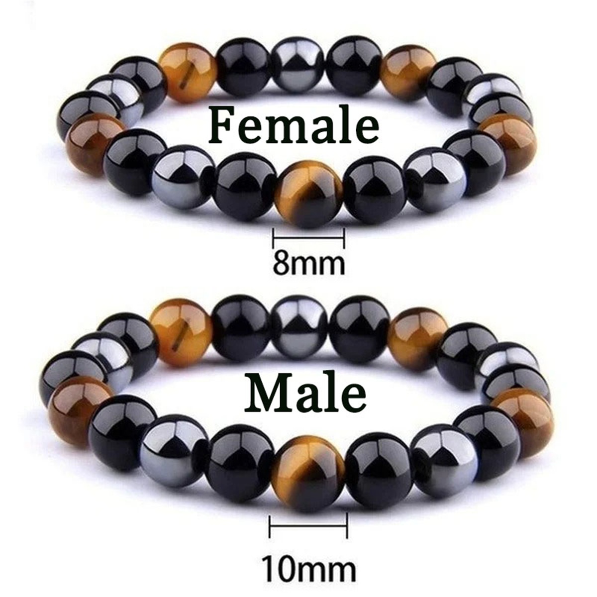 Coordinates Bracelet - สร้อยข้อมือแม่เหล็กเฮมาไทต์ ไทเกอร์อาย แบล็คโอบิซิเดียน ป้องกันภัยสามชั้น บำรุงสุขภาพ สร้อยข้อมือผู้หญิง