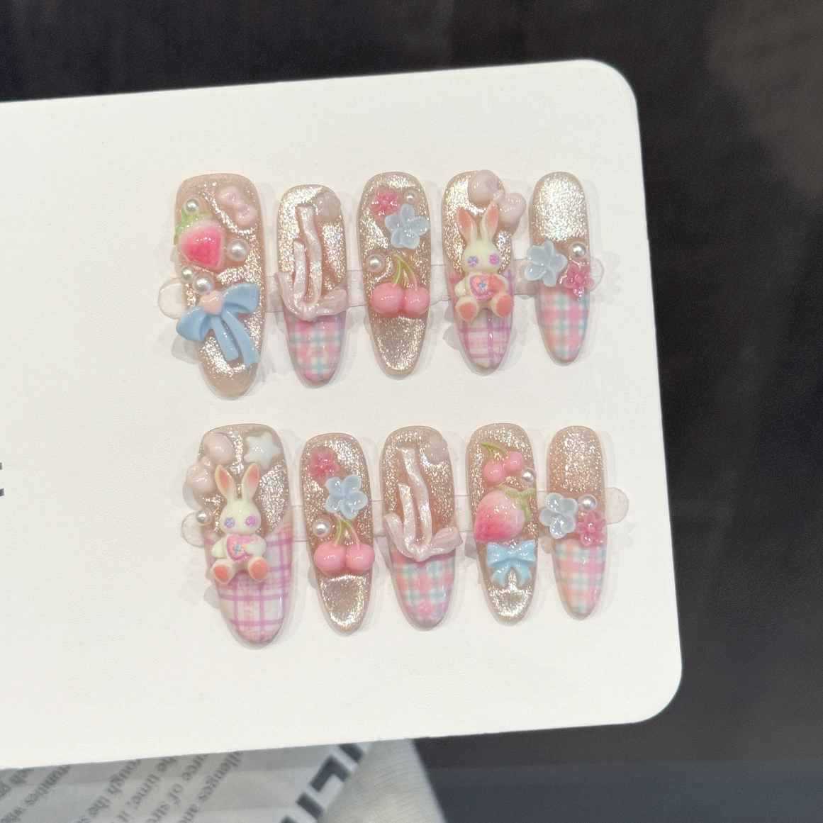 10 ชิ้น เล็บปลอมทรงวงรีทำมือ ล - Pressed Flower Art บทวิจารณ์และราคา
