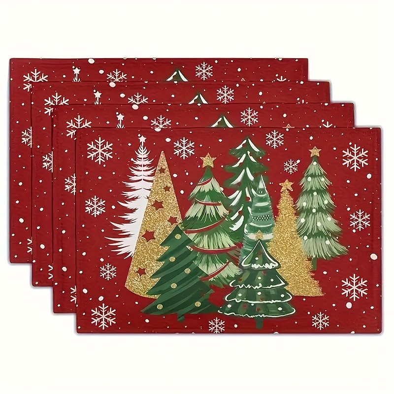 แผ่นรองจานลายต้นคริสต์มาสสีแดง - Family Tree Print บทวิจารณ์และราคา