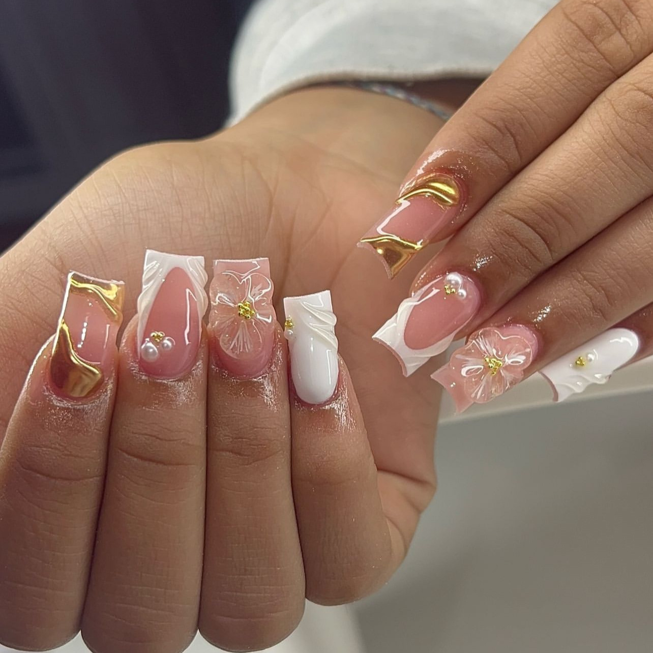 24 ชิ้นสวมใส่สแควร์กดบนเล็บฤดู - Pressed Flower Art บทวิจารณ์และราคา