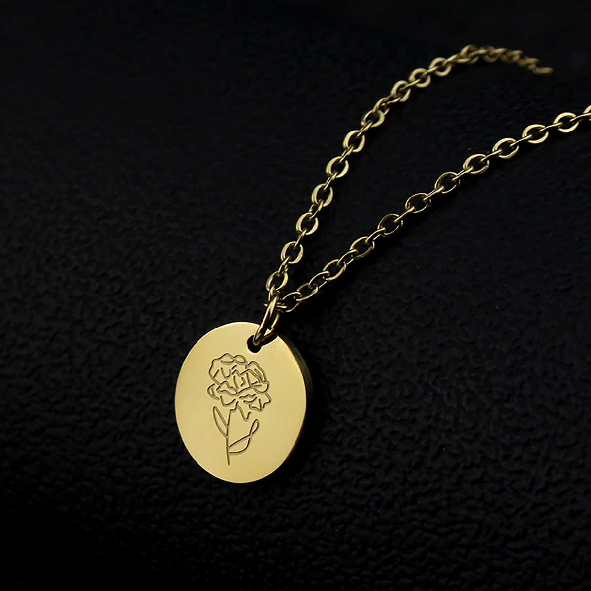 สร้อยคอจี้ดอกไทเทเนียมเหล็กสำห - Birth Flower Necklace บทวิจารณ์และราคา