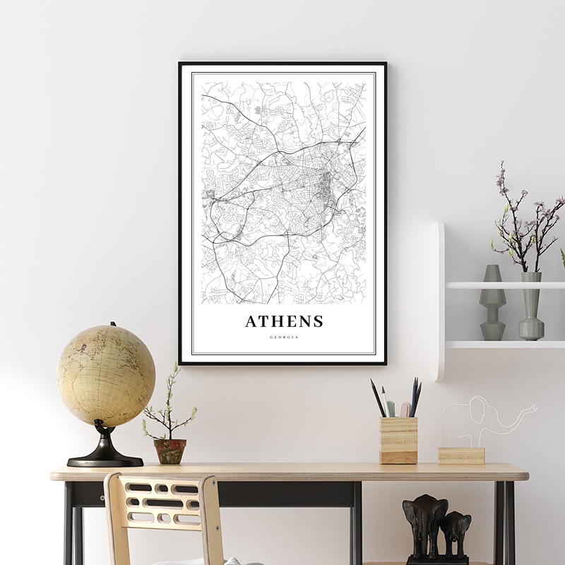 กรีซแผนที่แผนที่โปสเตอร์สีดำแล - Custom Star Map บทวิจารณ์และราคา