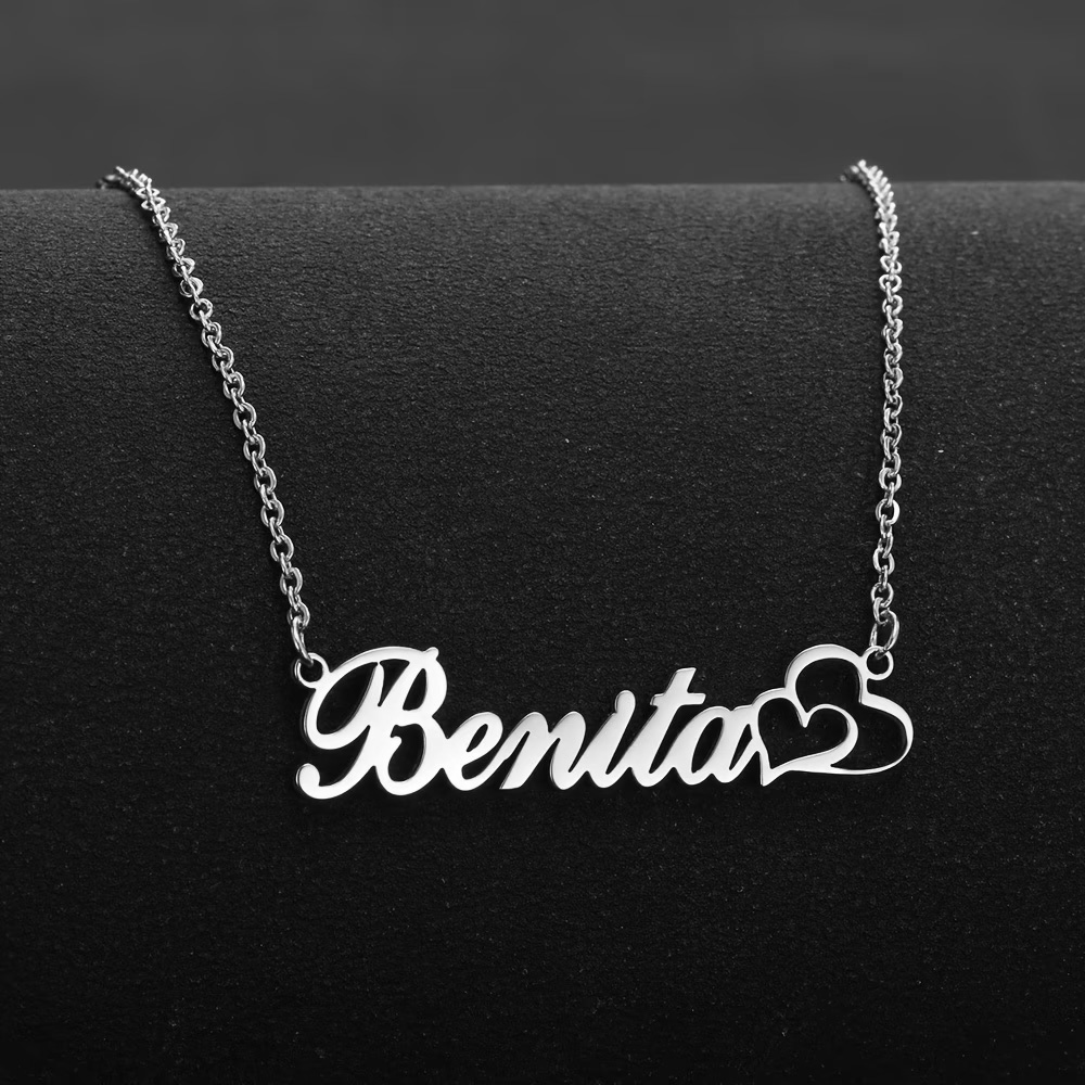สร้อยคอหัวใจคู่แบบกำหนดเองได้  - Name Necklace Custom บทวิจารณ์และราคา