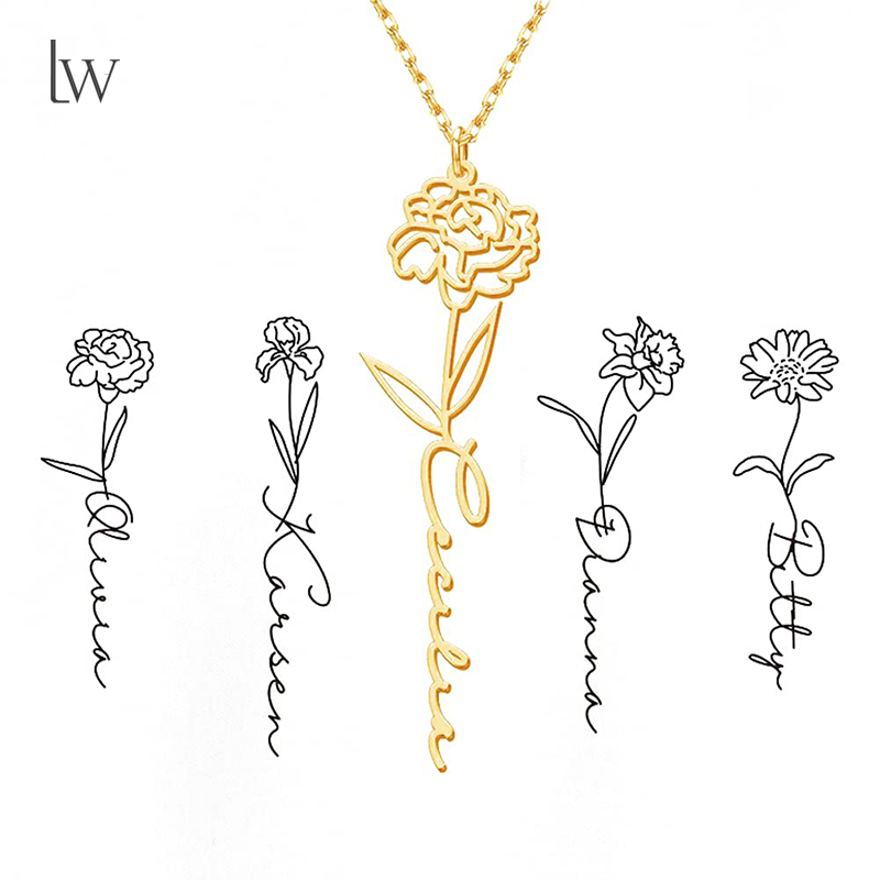 ส่วนบุคคล Birth ดอกไม้ชื่อสร้อ - Birth Flower Necklace บทวิจารณ์และราคา